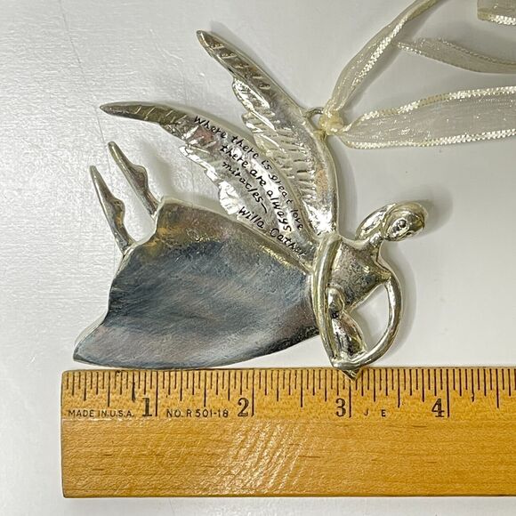 Angel Pewter Ornament Where Is Greater Love There Are Always Miracles Engravable - Picture 10 of 10